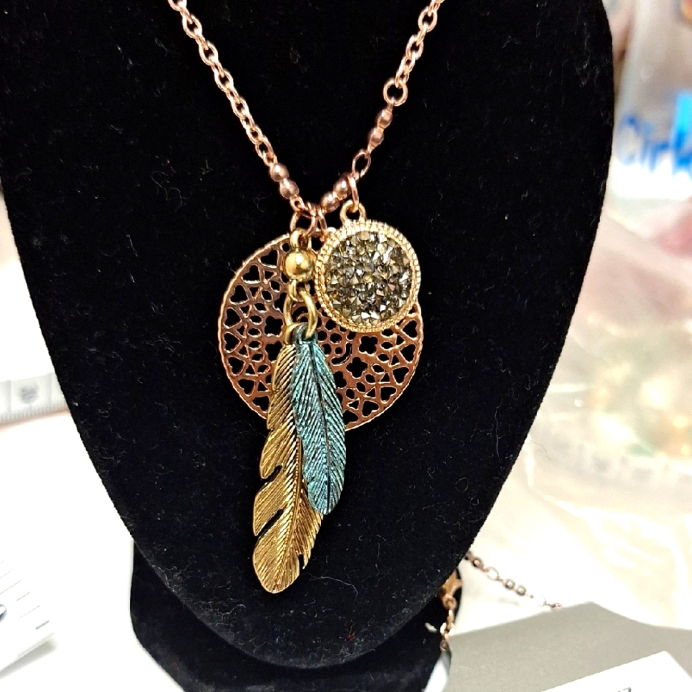 Lux Gold and Blue Bohemian Necklace
